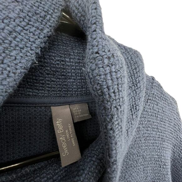 Sweaty Betty US Size 12 Sweater Chunky Knit Turtleneck Kangaroo Pouch Thumbholes - Picture 4 of 5